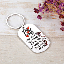 Load image into Gallery viewer, Valentines Day Gifts Keychain for Boyfriend Girlfriend Anniversary Birthday Wedding Gifts for Husband Wife Bride Bridegroom Naughty Keychain Funny Couples Key Ring I Promise to Always Be by Your Side
