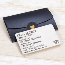 Load image into Gallery viewer, Class of 2021 Graduation Gifts for Him Her Wallet Insert Card Girls Boys Graduate Wallet Cards for 2021 Grads Son Daughter Nurse Master Grads Granddaughter Grandson Men Women