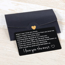 Load image into Gallery viewer, Valentines Day Gift Wallet insert Card For Boyfriend Husband from Girlfriend Wife Couple Gift for Men Women Metal Wallet Card insert Birthday Wedding Gifts for Him Her Groom Bride Couple Gifts