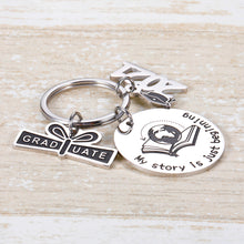 Load image into Gallery viewer, 2021 Graduation Gifts Keychain My Story is Just Beginning Key Ring for Class of 2021 Her Him Graduates High School Nursing School Grads Gifts Best Friends Gifts