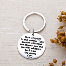 Load image into Gallery viewer, Graduation Gift Keychain for Women Men Teen Girls Boys Encouragement Keychain Inspirational Keyring Fate Whispers to The Warrior Jewelry Gift for Son Daughter Feminist Fighter Survivor