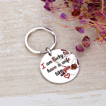 Load image into Gallery viewer, Birthday Wife Present Keychain for Her Wife Girlfriend Fiance Woman Present from Husband Boyfriend Love Funny Couple Keychain Anniversary Wedding Valentine Thanksgiving Day