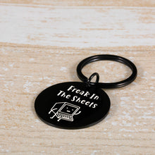 Load image into Gallery viewer, Funny Accountant Gifts Keychain for Crazy Coworker Colleagues Friends Him Her Obsessed Spreadsheets Keyring Gifts for Bookkeeper Men Women Freak In The Sheets Birthday Christmas Keepsake Key Chain