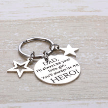 Load image into Gallery viewer, Dad Keychain from Daughter for Birthday Thanksgiving Day Fathers Day Jewelry Gifts Family Present For Daddy Papa Grandpa Men Funny Love Keychain from Child Kid Granddaughter