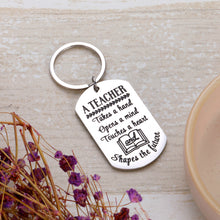 Load image into Gallery viewer, Teacher Appreciation Keychain for Teachers Day Thanksgiving Day Birthday Christmas Inspirational Thank You Back to School Present Keyring Gift for Women Men from Student Kid Child