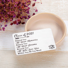 Load image into Gallery viewer, Class of 2021 Graduation Gifts for Him Her Wallet Insert Card Girls Boys Graduate Wallet Cards for 2021 Grads Son Daughter Nurse Master Grads Granddaughter Grandson Men Women