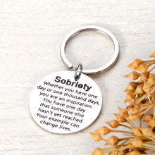 Load image into Gallery viewer, Sobriety Recovery Gifts Inspirational Keychain for Daughter Sister Friend Boyfriend Sponsor AA Alcoholics Anonymous Birthday Gift for Cancer Survivor Women Men Christmas Thanksgiving