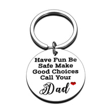 Load image into Gallery viewer, New Driver Keychain from Dad for Daughter Son High School Keychain for College Teen Boys Girls Students Sweet 16 Going Away Gift Reminder Keyring for Graduation Party Anniversary