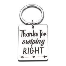 Load image into Gallery viewer, Valentines Day Keychain Gifts for Boyfriend Husband Him Men Her Anniversary Dating Engagement Gifts for Fiance Couple BF Girlfriend Wife Wedding Birthday Gifts Thanks for Swiping Right Keyring Gifts