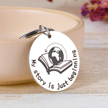 Load image into Gallery viewer, 2021 Graduation Gifts Keychain My Story is Just Beginning Key Ring for Class of 2021 Her Him Graduates High School Nursing School Grads Gifts Best Friends Gifts