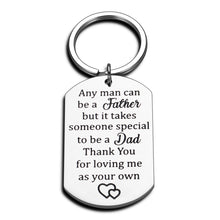 Load image into Gallery viewer, Fathers Day Stepdad Keychain from Daughter Son Appreciation Birthday Wedding Family Present for Husband Dad Daddy Papa Father in Law Thanksgiving Keyring Tag Jewelry for Men