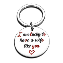 Load image into Gallery viewer, Birthday Wife Present Keychain for Her Wife Girlfriend Fiance Woman Present from Husband Boyfriend Love Funny Couple Keychain Anniversary Wedding Valentine Thanksgiving Day