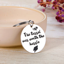 Load image into Gallery viewer, 2021 Graduation Gifts for Boys Girls Graduation Keychain for Him Her Son Daughter from Mom Dad The Tassel was Worth The Hassle Inspirational Key Chain for Best Friends Graduates Students Keyring
