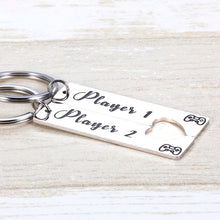 Load image into Gallery viewer, Couple Keychain Gamer Lover Gifts for Boyfriend Girlfriend Husband Wife Fiance Fiancee Player 1 Player 2 Keychain for Him Her Birthday Anniversary Valentine's Day Birthday Jewelry Gifts