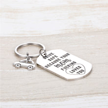 Load image into Gallery viewer, Drive Safe Your Mom Loves You Keychain Because Your Mom Fking Love You Pendant for New Driver Birthday Graduation Jewelry Pedant Christmas Valentine's Day Keyring to Son Daughter from Your Mom