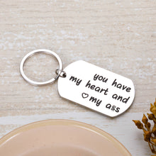 Load image into Gallery viewer, Funny Anniversary Keychain Gifts for Him Her Husband Boyfriend You Have My Heart Love Engagement Key chain Couple Wife Girlfriend Keyring for Christmas Birthday Valentine's Day Men Woman