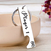 Load image into Gallery viewer, Couple Keychain Gamer Lover Gifts for Boyfriend Girlfriend Husband Wife Fiance Fiancee Player 1 Player 2 Keychain for Him Her Birthday Anniversary Valentine's Day Birthday Jewelry Gifts