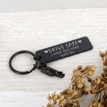 Load image into Gallery viewer, Drive Safe Keychain for Son Daughter Husband Dad Father Boyfriend I Love You Keychain Valentines Day Fathers day Birthday New Driver Trucker Gifts stocking stuffer 16 Teenager Gift