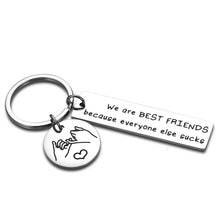 Load image into Gallery viewer, Funny Friendship Besties Gifts Keychain for Men Women Teenage Girls Boys Best Friends Keychain for Him Her Kids Guy Teens Wedding Funny Birthday BFF Graduation Jewelry Appreciation Gift