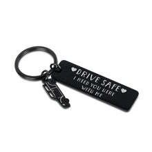 Load image into Gallery viewer, Drive Safe Keychain for Son Daughter Husband Dad Father Boyfriend I Love You Keychain Valentines Day Fathers day Birthday New Driver Trucker Gifts stocking stuffer 16 Teenager Gift