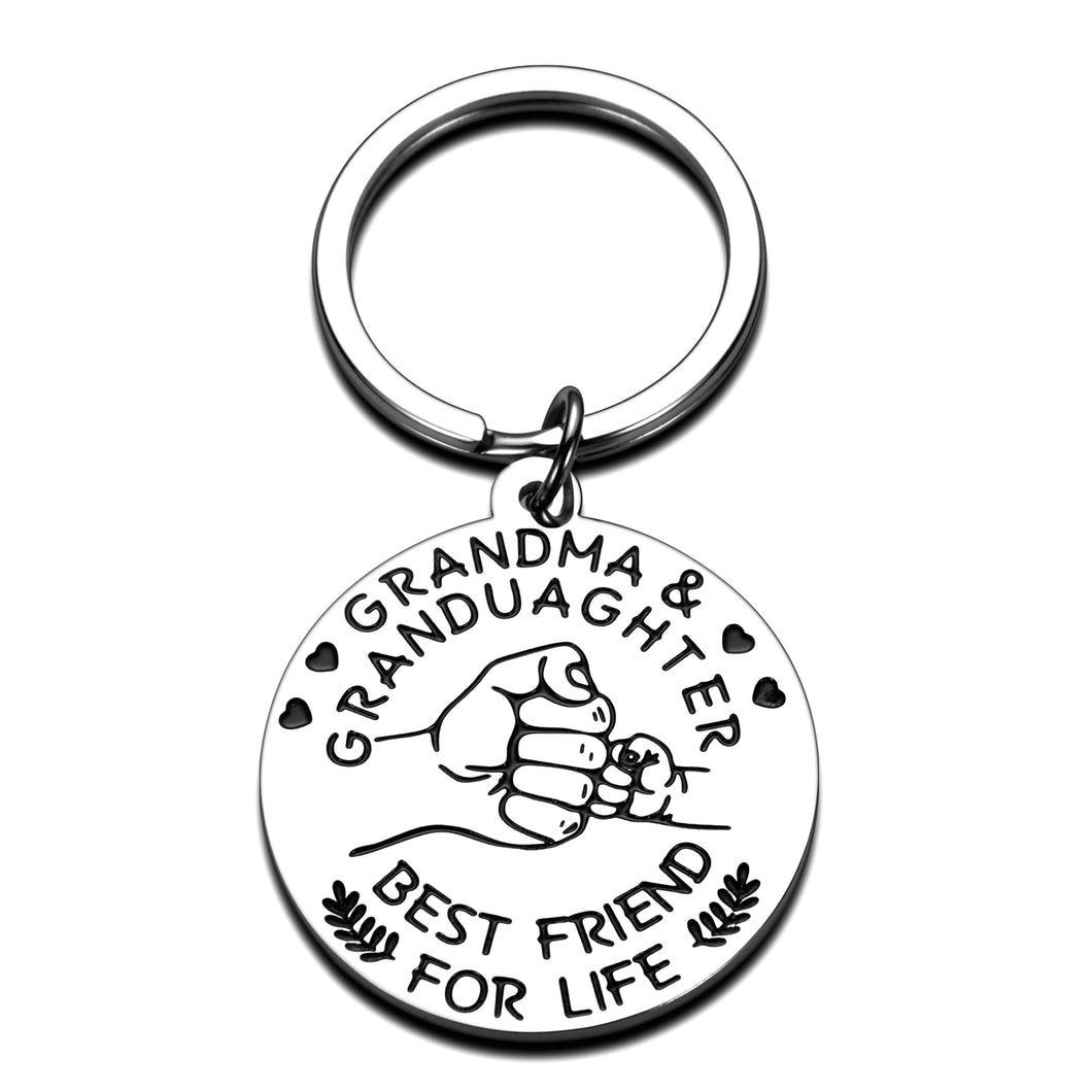 Grandmother Keychain from Granddaughter Inspirational Birthday Back to School Graduation Wedding Gift Stocking Stuffer Present Family Mother's Day Birthday Jewelry