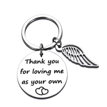 Load image into Gallery viewer, Stepmom Stepdad Gifts Keychain from Daughter Son for Mother Father Thank You Gift for Birthday Wedding Adoptive Foster Parents from Kids Thank You for Loving Me As You Own
