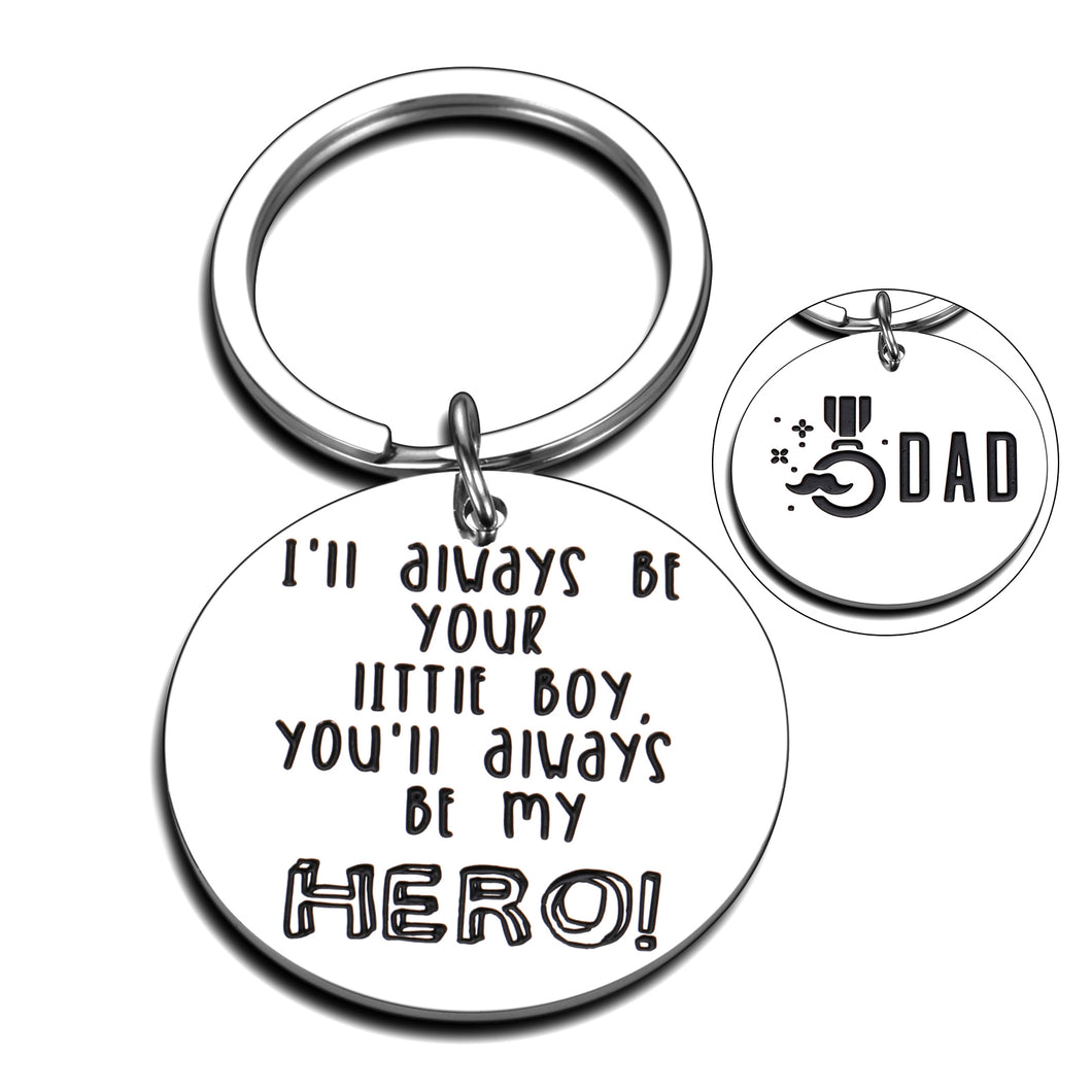 Father’s Day Keychain Gift for Daddy Stepfather Father in Law from Son kids wife bride Birthday Christmas Valentines Thanksgiving Day Gift Keyring jewelry Personalized Memorial keychain