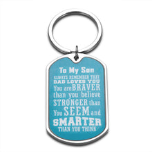 Load image into Gallery viewer, Inspirational Gifts Keychain to Son Inspirational Gift Birthday Graduation Gifts for Boys Men Wedding Valentine's Day Always Remember You are Braver Than You Believe
