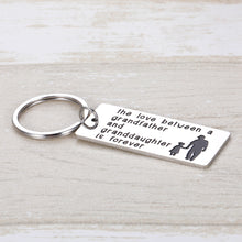 Load image into Gallery viewer, Best Grandpa Gif Grandfather and Granddaughter Keychain for Fathers’ Day Birthday Gifts Family Gif for Grandad Grandparent Men Him The Love between A Grandfather and Granddaughter
