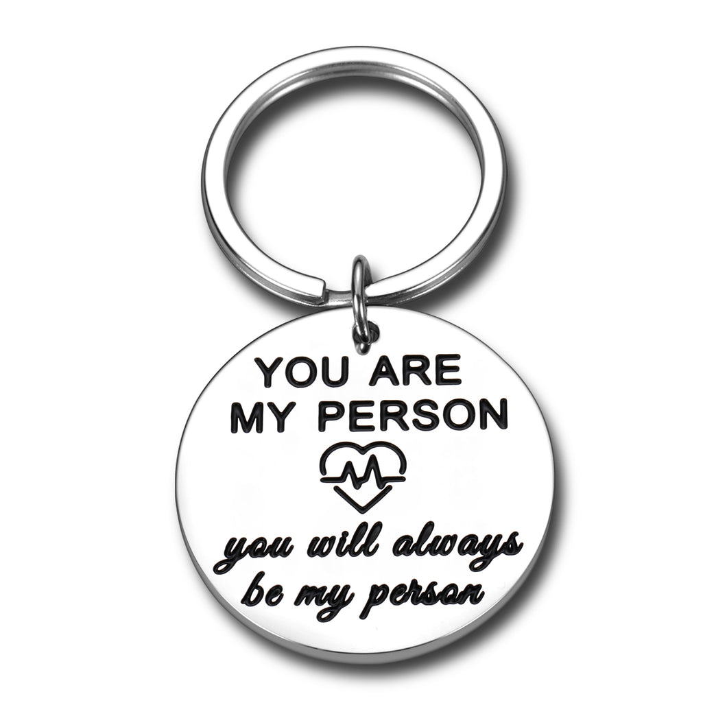 Best Friends Gifts Keychain You Are My Person Inspirational Keychain Bestie Friendship Sister Wife Couple Gift for Women Men Teens Girls Boys BFF Husband Boyfriend Birthday Valentines Key Rings