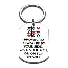 Load image into Gallery viewer, Valentines Day Gifts Keychain for Boyfriend Girlfriend Anniversary Birthday Wedding Gifts for Husband Wife Bride Bridegroom Naughty Keychain Funny Couples Key Ring I Promise to Always Be by Your Side
