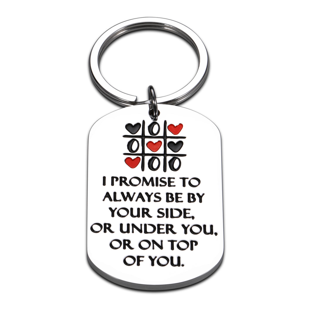 Valentines Day Gifts Keychain for Boyfriend Girlfriend Anniversary Birthday Wedding Gifts for Husband Wife Bride Bridegroom Naughty Keychain Funny Couples Key Ring I Promise to Always Be by Your Side