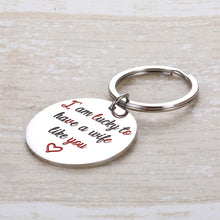 Load image into Gallery viewer, Birthday Wife Present Keychain for Her Wife Girlfriend Fiance Woman Present from Husband Boyfriend Love Funny Couple Keychain Anniversary Wedding Valentine Thanksgiving Day
