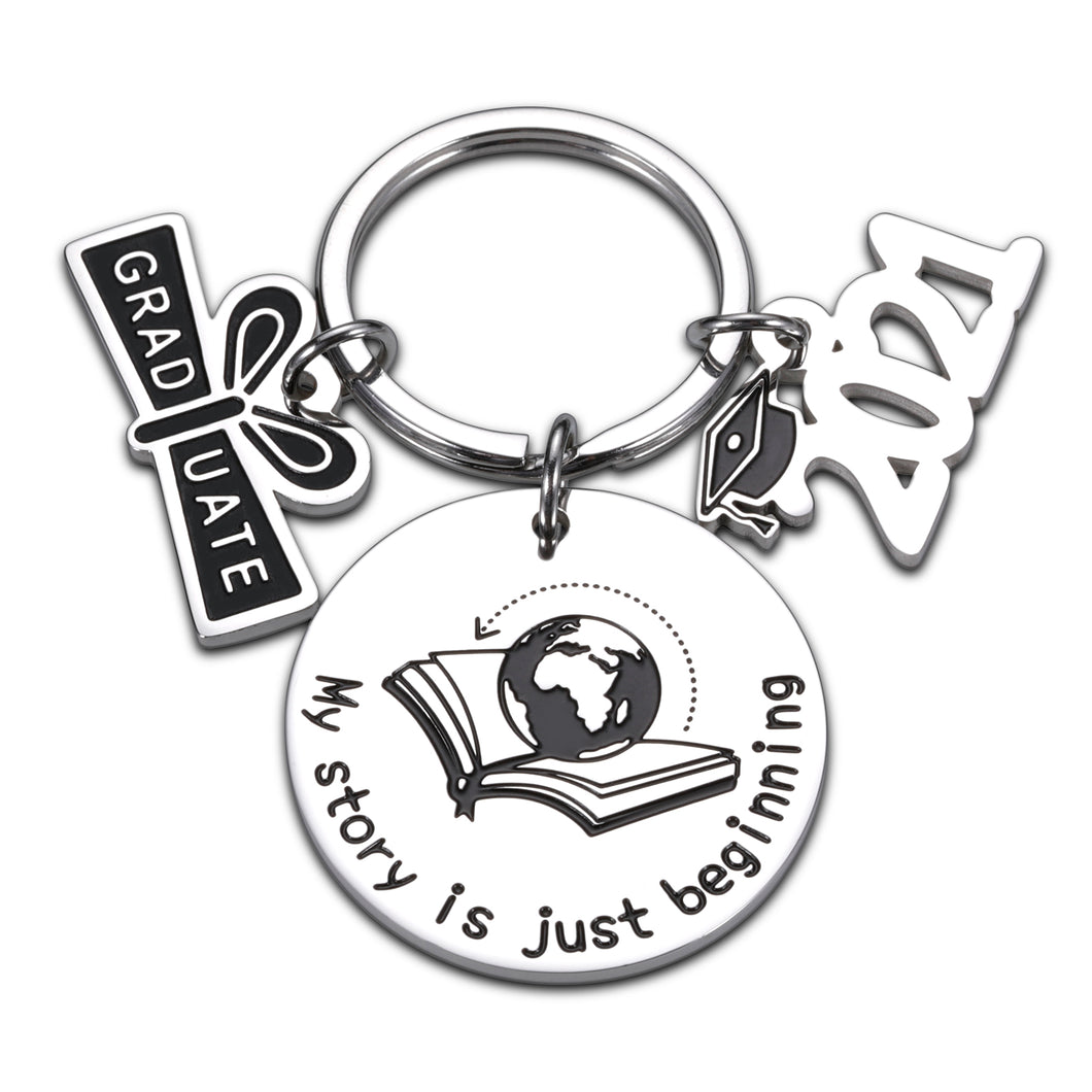 2021 Graduation Gifts Keychain My Story is Just Beginning Key Ring for Class of 2021 Her Him Graduates High School Nursing School Grads Gifts Best Friends Gifts