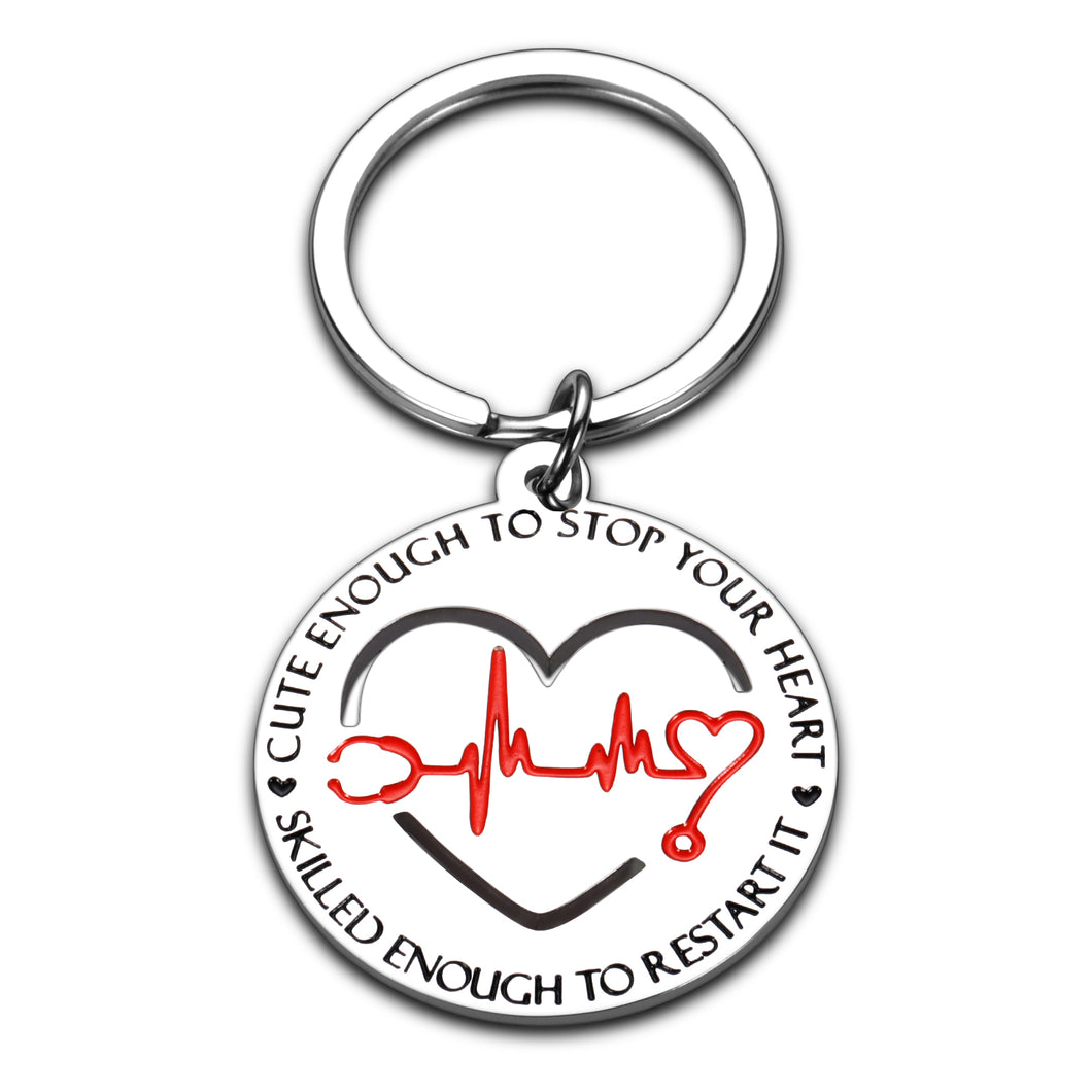 National Nurses Day Gift Keychain for Her Him Nurse Graduation Gifts Keychain for Men Women 2021 Birthday Christmas Gift for Coworkers RN LPN Nurse Practitioner Medical Students Paramedic Keyring