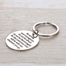 Load image into Gallery viewer, Inspirational Keychain for Son Daughter Graduation Present Keychain Christian Religious Jewelry Be Strong and Courageous Godson Goddaughter Bible Verse Baptisms Quotes Motivational Keyring

