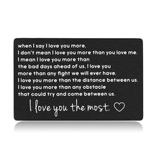 Load image into Gallery viewer, Valentines Day Gift Wallet insert Card For Boyfriend Husband from Girlfriend Wife Couple Gift for Men Women Metal Wallet Card insert Birthday Wedding Gifts for Him Her Groom Bride Couple Gifts
