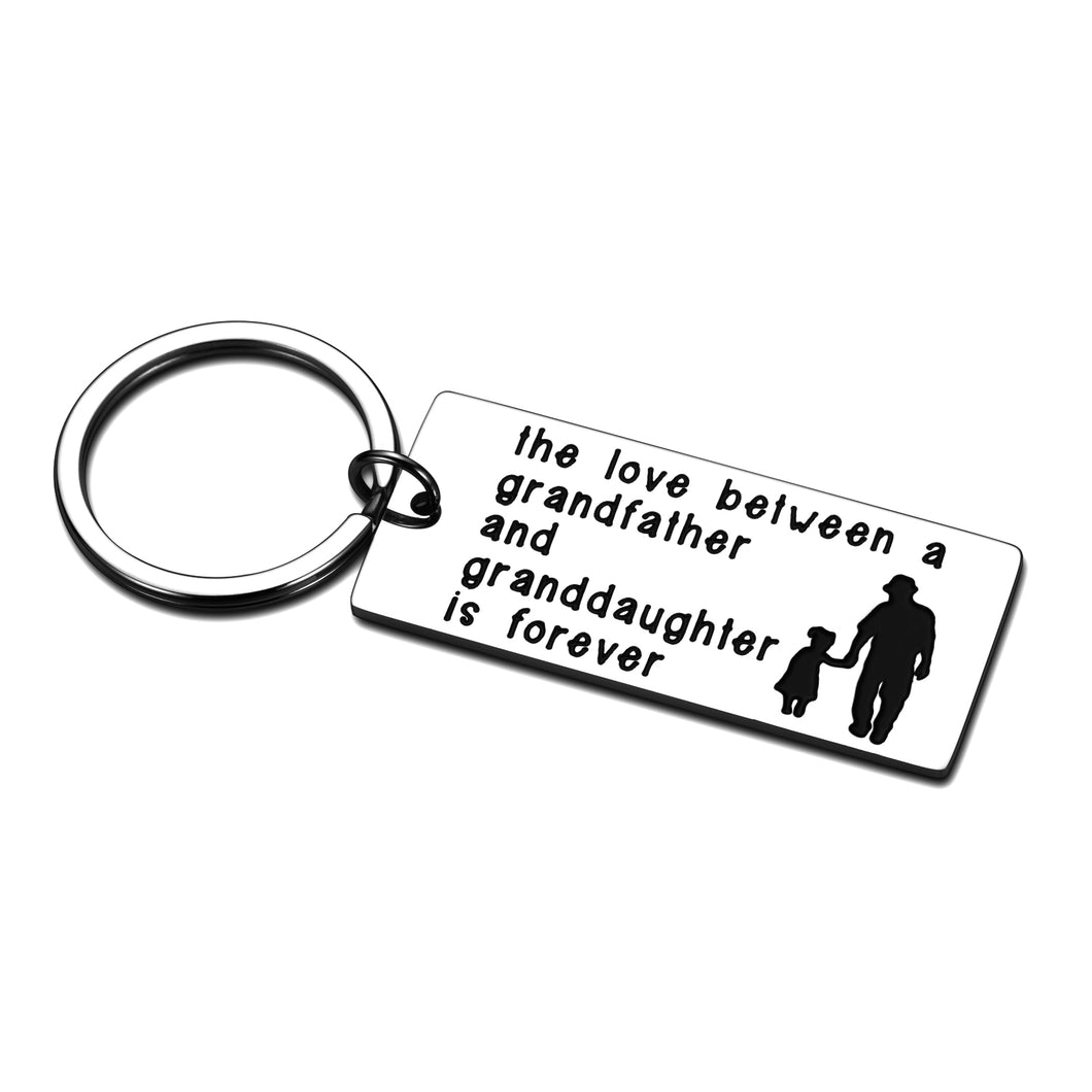 Best Grandpa Gif Grandfather and Granddaughter Keychain for Fathers’ Day Birthday Gifts Family Gif for Grandad Grandparent Men Him The Love between A Grandfather and Granddaughter