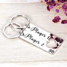 Load image into Gallery viewer, Couple Keychain Gamer Lover Gifts for Boyfriend Girlfriend Husband Wife Fiance Fiancee Player 1 Player 2 Keychain for Him Her Birthday Anniversary Valentine&#39;s Day Birthday Jewelry Gifts

