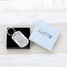 Load image into Gallery viewer, Inspirational Gif to Son from Mom Stepmother I Love You Keychain Birthday Encouragement Graduation Valentines Back to School Going Away Gif Keyring for Teen Boys Stepson Teenage Men Him Silver
