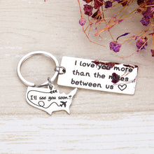 Load image into Gallery viewer, Long Distance Relationships Gifts Keychain For Couples Boyfriend Husband Fiance Girlfriend Going Away Gift I’ll See You Soon State Keychain Personalized Couples Jewelry Husband Dad Gifts
