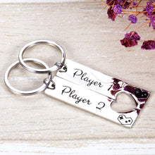 Load image into Gallery viewer, Couple Keychain Gamer Lover Gifts for Boyfriend Girlfriend Husband Wife Fiance Fiancee Player 1 Player 2 Keychain for Him Her Birthday Anniversary Valentine&#39;s Day Birthday Jewelry Gifts
