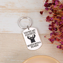 Load image into Gallery viewer, Funny Valentines Day Gifts for Him Men Boyfriend Husband from Girlfriend Wife Cute Weirdo with a Beardo Keychain for Dad Granddad Stepdad from Daughter Fathers Day Anniversary Birthday Gifts Keepsake

