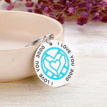 Load image into Gallery viewer, I Love You 3000 Keychain for Daughter Son Boyfriend Girlfriend Husband Papa Mom Anniversary Birthday Fathers Mothers Valentines Day Family Gif Couple Keychain for Him Her Women Men
