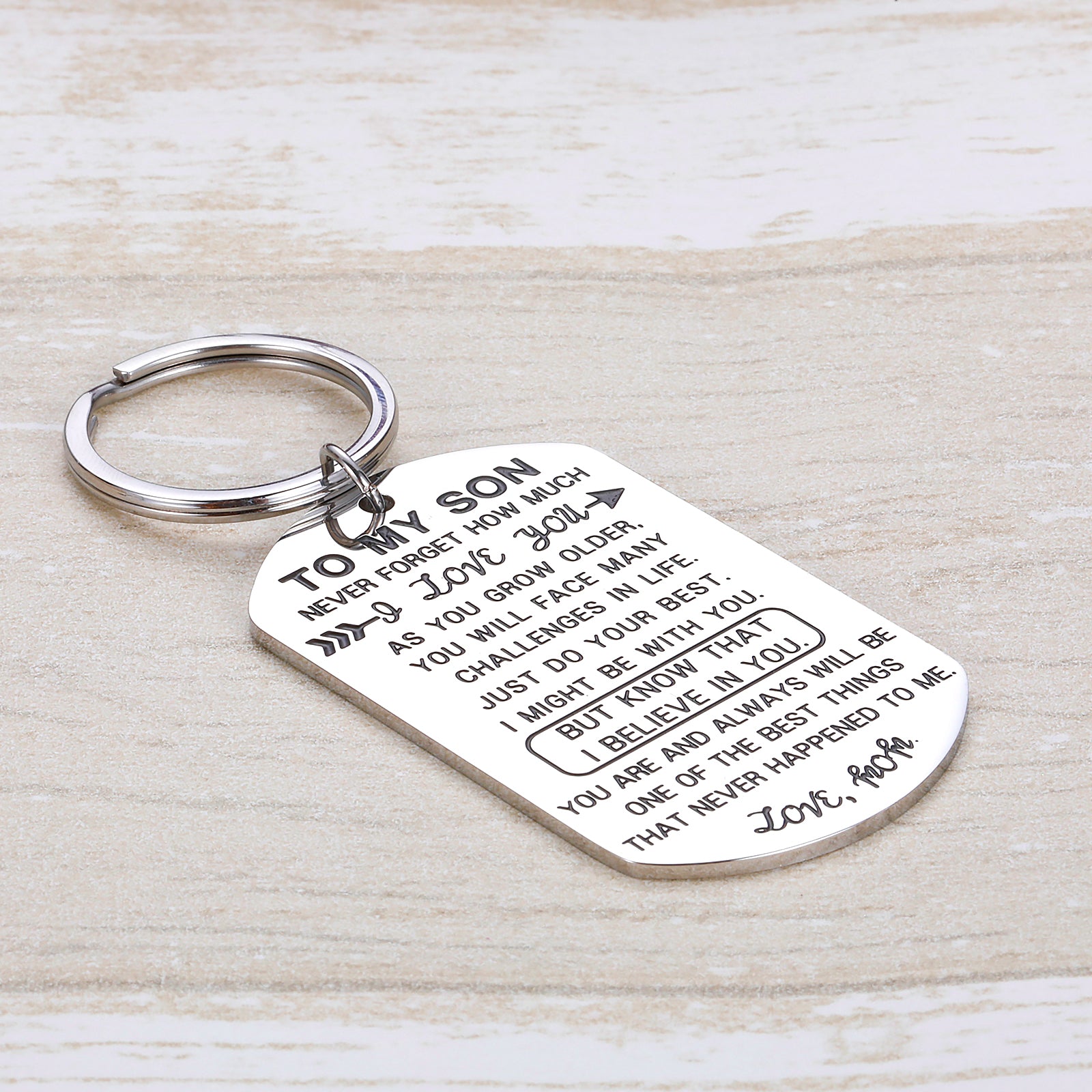 To My Son Keychain – Inspirational Gift From Mom Or Dad For Birthday, Graduation, Christmas 7 thumbnail image