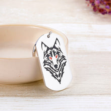 Load image into Gallery viewer, Fashion Wolf Keychain Inspirational Dog Tag Wolf Lover Fans Never Give up Jewelry Gifs Birthday Keyring Presents for Friend Teen Son Daughter Hubby Soldier Teammate Christmas Graduation
