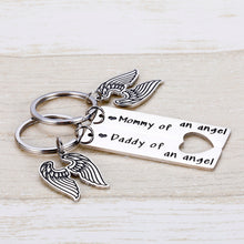 Load image into Gallery viewer, Loss Memorial Keychain Mommy and Daddy of An Angel Keychain Set Miscarriage Keepsake Remembrance Keychain for Dad Mom Men Women Baby Memorial Jewelry Sympathy Gift for Parents Infants Loss
