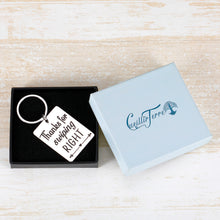 Load image into Gallery viewer, Valentines Day Keychain Gifts for Boyfriend Husband Him Men Her Anniversary Dating Engagement Gifts for Fiance Couple BF Girlfriend Wife Wedding Birthday Gifts Thanks for Swiping Right Keyring Gifts
