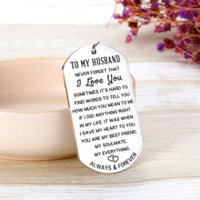 Load image into Gallery viewer, Anniversary Gif for Husband from Wife Soulmate Love Wedding Keychain Gifts Valentines Day Birthday Engagement Keychain Romantic for Him Man Hubby Lover Fiance Boyfriend
