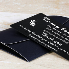 Load image into Gallery viewer, Fathers Day Gif Wallet Card Inserts from Daughter Son Birthday Christmas Thanksgiving Appreciation Father-in-Law Day Gifts for Bonus Dad Stepdad Metal Wallet Insert Card from Stepson Stepdaughter
